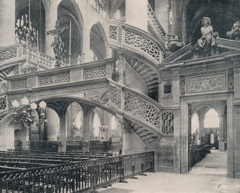 Paris: Sektion av kören i St Etienne-du-Mont (s/v foto) av French Photographer