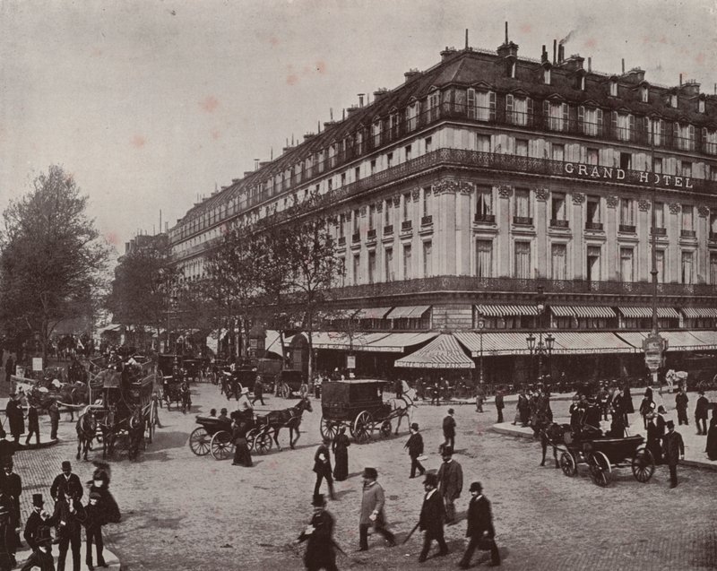 Paris: The Grand Hotel och Cafe de la Paix (s/v foto) av French Photographer