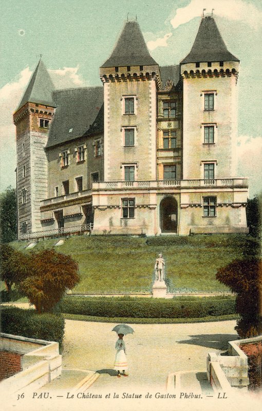 Pau, slottet, statyn av Gaston Phebus av French Photographer