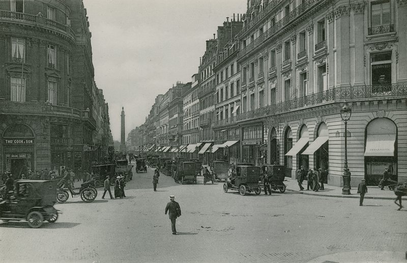 Perspektiv av Rue de la Paix, Perspektiv på Fredens gata (fotogravyr) av French Photographer