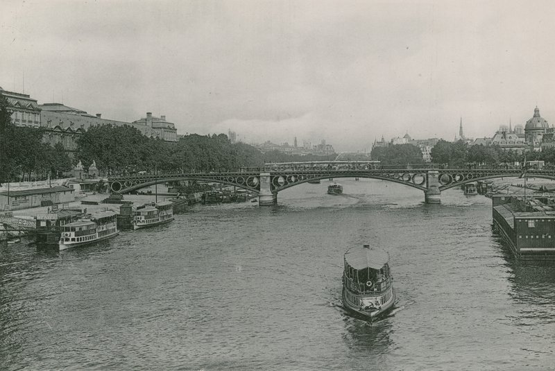 Perspektiv på Seine, Pont des Saints-Peres, Seine och Saints-Peres-bron (fotogravyr) av French Photographer
