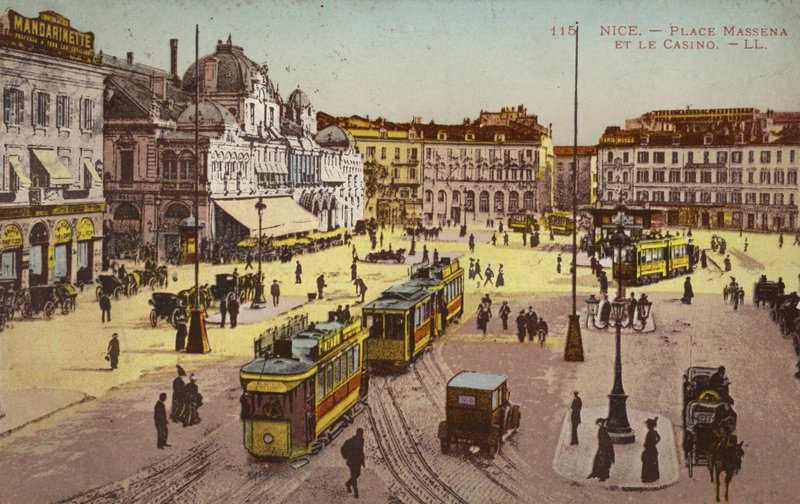 Place Massena and the Casino, Nice (färgfoto) av French Photographer