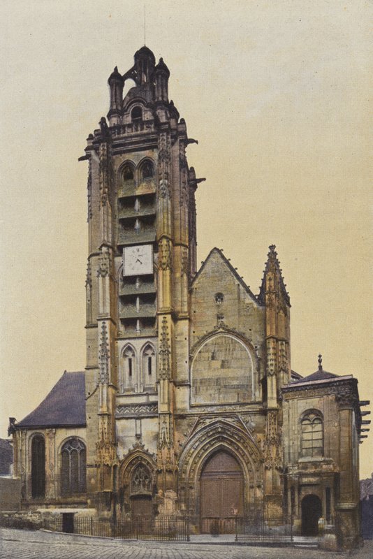 Pontoise, Saint-Maclou kyrka, fasad av French Photographer