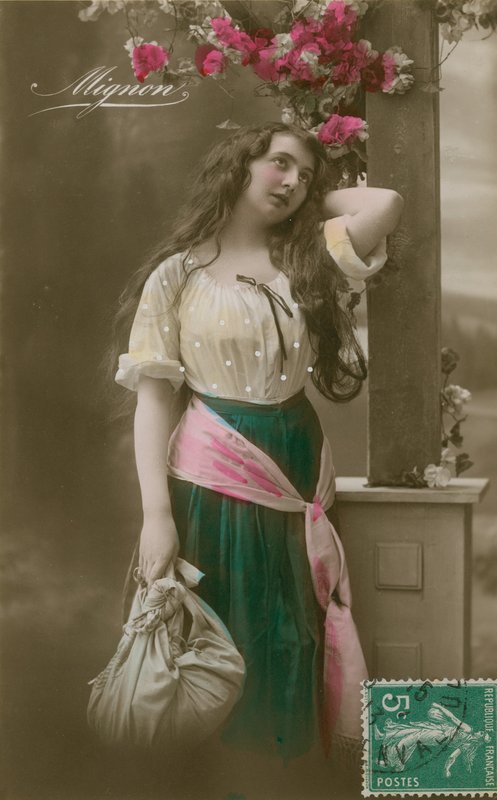 Vykort av Mignon, skickat 1913 (handfärgat foto) av French Photographer