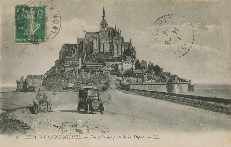 Vykort från Mont Saint-Michel, Normandie, skickat 1913 av French Photographer