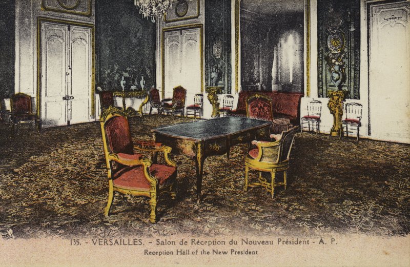 Den nya presidentens mottagningshall, Palace of Versailles (färgfoto) av French Photographer