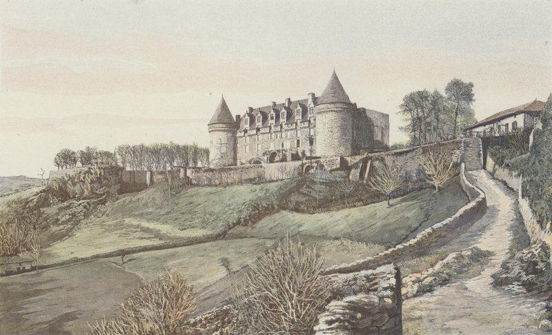 Rochechouart, Chateau, Allmän vy, tagen från S E av French Photographer