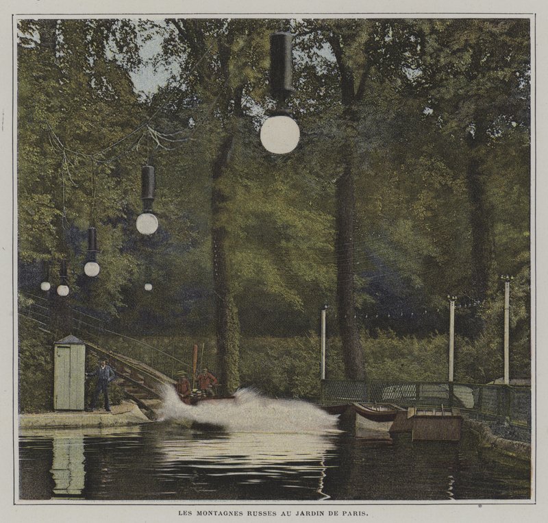 Berg-och dalbana på Jardin de Paris (färgfoto) av French Photographer