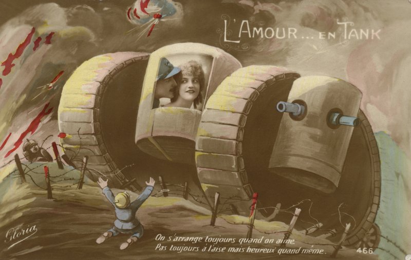 Romantik i en tank (färgfoto) av French Photographer