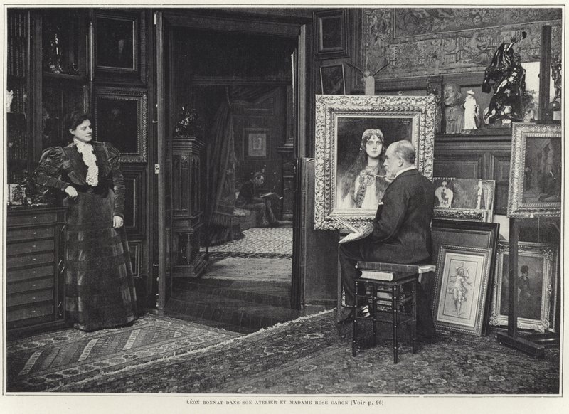 Rose Caron får sitt porträtt målat av Leon Bonnat av French Photographer