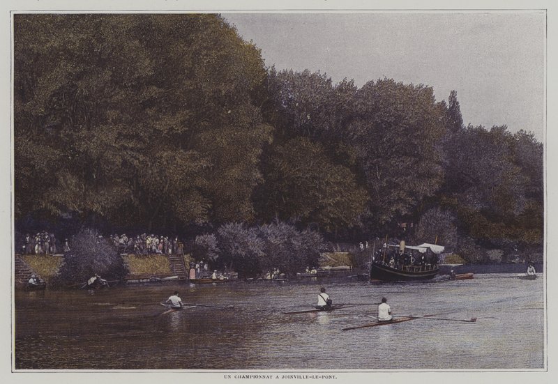 Roddmästerskap på floden Marne i Joinville-le-Pont, Frankrike (färgfoto) av French Photographer