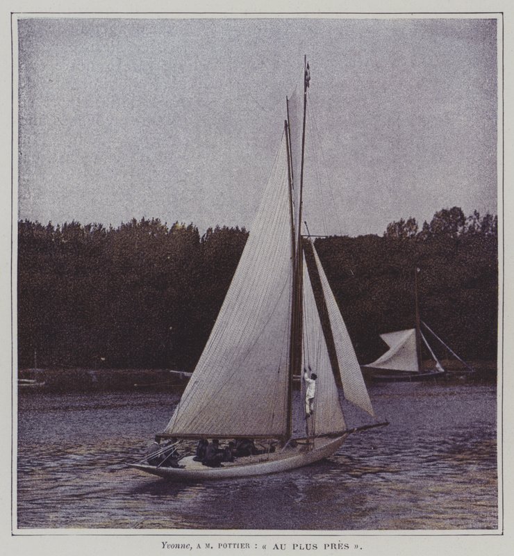 Segelbåt på floden Seine (färgfoto) av French Photographer