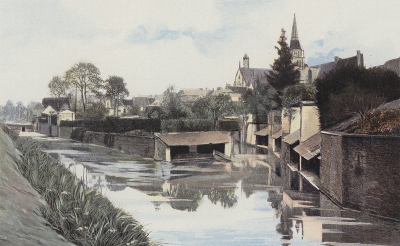Saint-Calais, tvättstugor på stranden av Anille av French Photographer