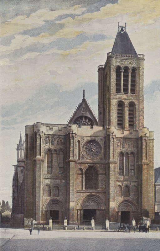 Saint-Denis, Fasad av klosterkyrkan av French Photographer