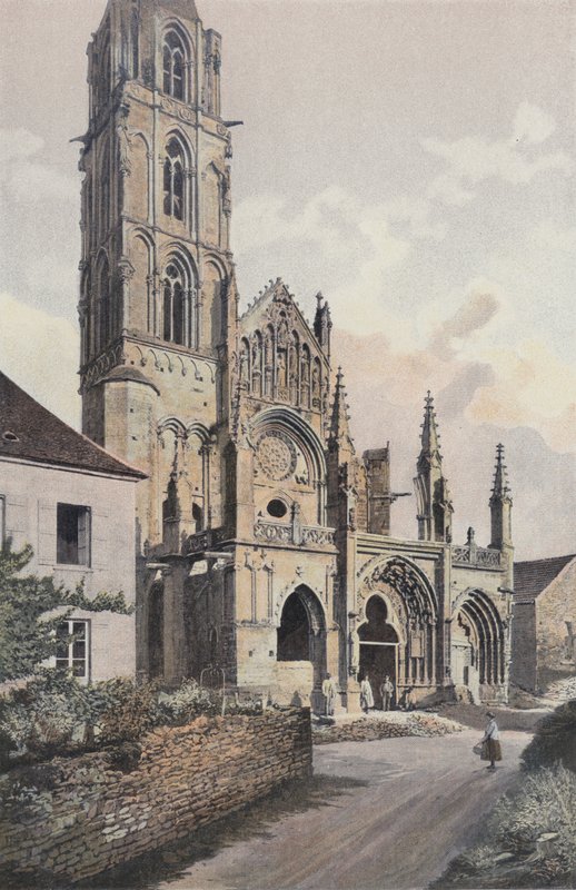 Saint-Pere-sous-Vezelay, Kyrka, NW fasad (före restaurering) av French Photographer