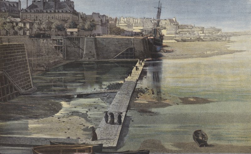 Saint-Servan, Passagen från Saint-Servan till Saint-Malo, vid lågvatten av French Photographer