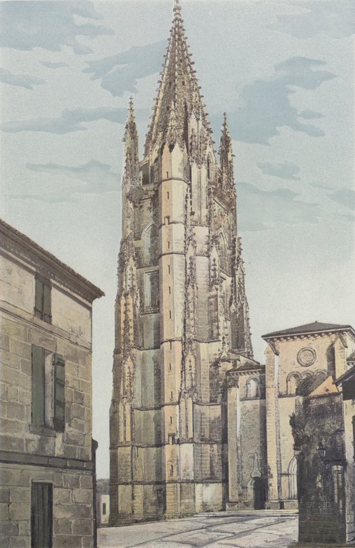 Saintes, Saint-Eutrope Church, klocktorn och fasad O av French Photographer
