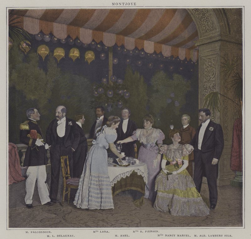 Scen från en produktion av Montjoye, av Octave Feuillet (färgfoto) av French Photographer