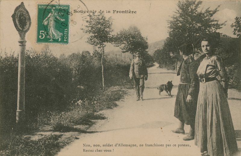 Souvenir från den fransk-tyska gränsen. Vykort skickat 1913. av French Photographer