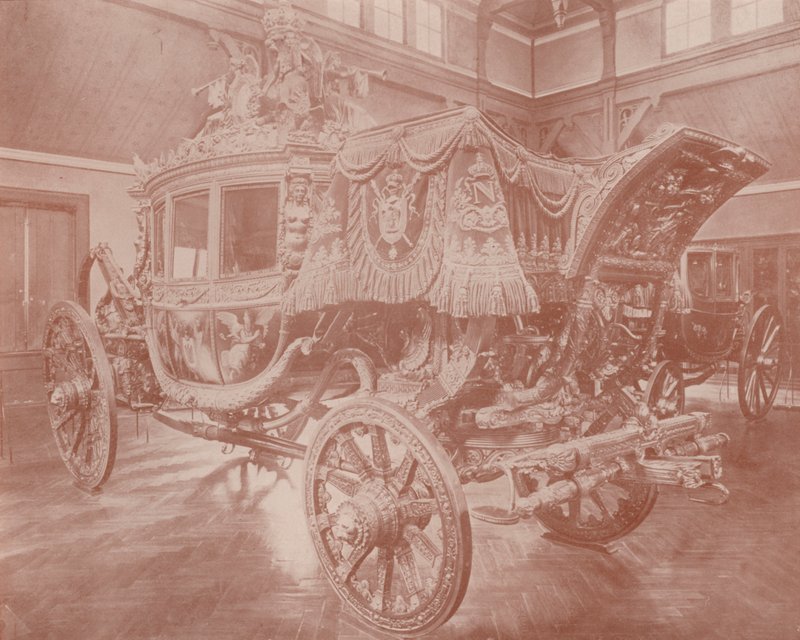 Prince Imperials statsvagn, Versailles (s/v foto) av French Photographer