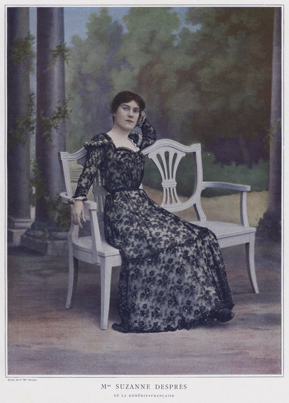 Suzanne Despres, fransk skådespelerska (färgad bild) av French Photographer