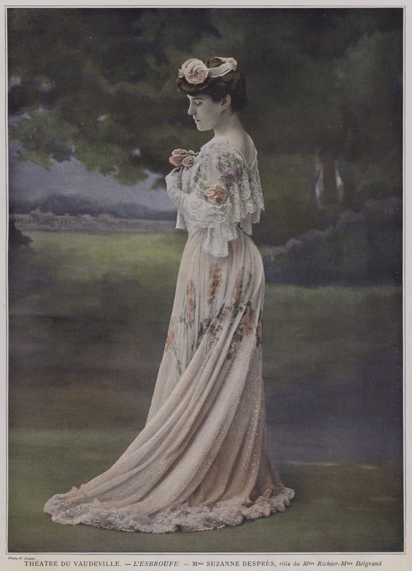 Suzanne Despres som Mademoiselle Richter i LEsbroufe (färgad bild) av French Photographer