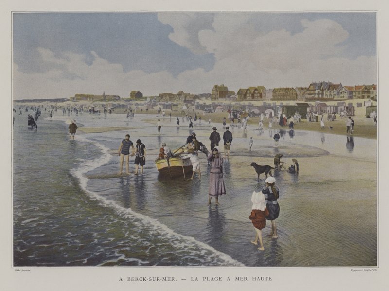 Stranden vid högvatten, Berck-sur-Mer, Frankrike (färgfoto) av French Photographer