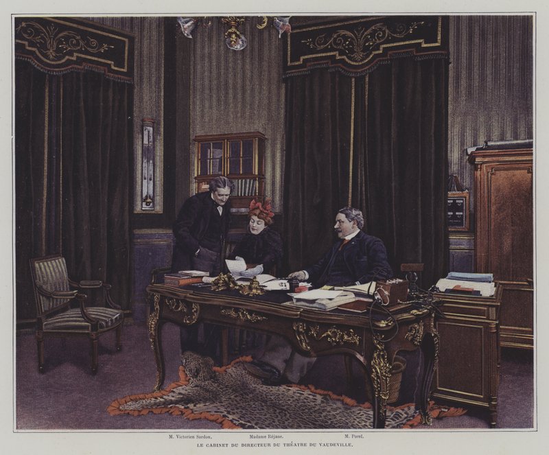 Kontoret för direktören för Theatre du Vaudeville, Paris (färgfoto) av French Photographer