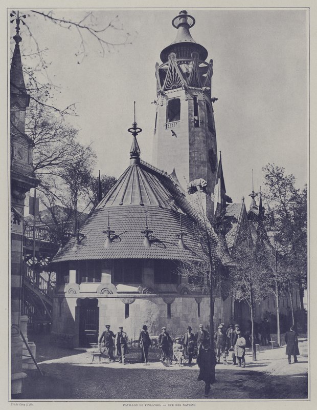 Finlands paviljong på Exposition Universelle 1900, Paris (s/v foto) av French Photographer
