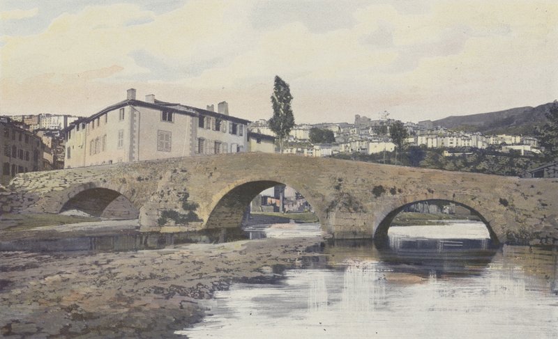 Thiers, General view, tagen från vänstra stranden av Durolle av French Photographer