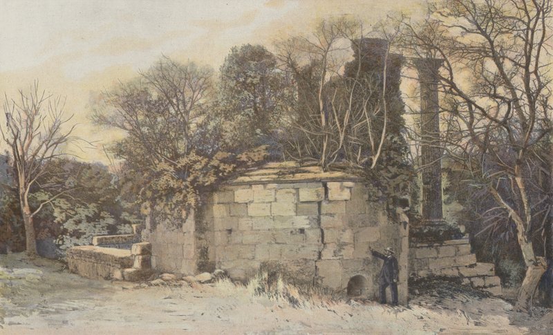 Vernegues, ruinerna av Saint-Cesaire-kapellet och Maison-Basse-templet av French Photographer