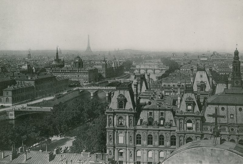 Utsikt över de sju broarna från Saint-Gervais, Utsikt från St Gervas, de sju broarna (fotogravyr) av French Photographer