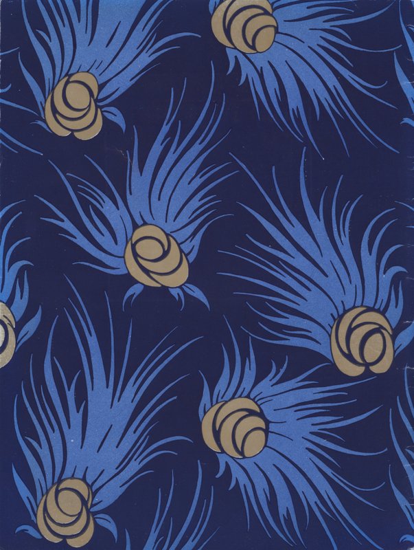 Mönsterdesign från 1920-talet (färglitografi) av French School