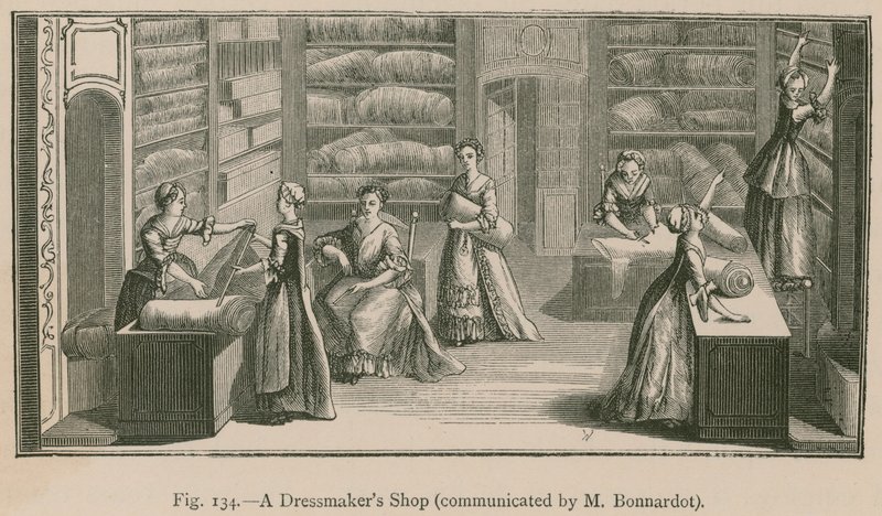 A Dressmakers Shop (kommunicerad av M. Bonnardot) av French School