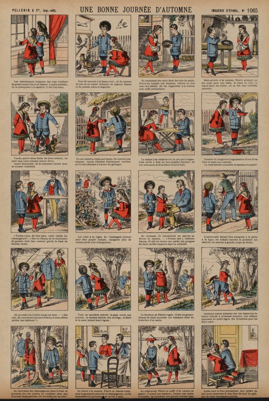 En fin höstdag (färgad gravyr) av French School