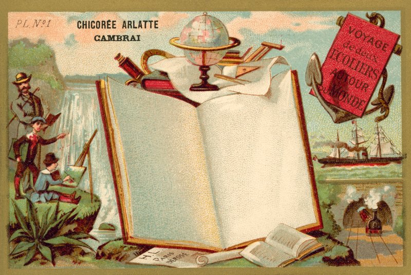En resa runt världen av två skolpojkar (chromolitho) av French School