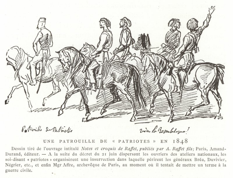 En patrull av patrioter, Frankrike, 1848 av French School