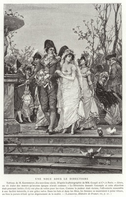 Ett bröllop under katalogen, franska revolutionen, 1795-1799 av French School