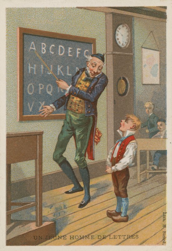 En ung man av bokstäver av French School