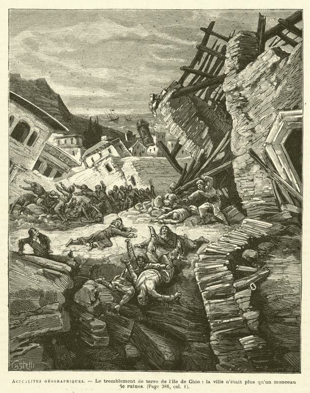 Geografiska nyheter (gravyr) av French School