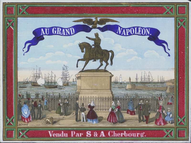 Annons för Au Grand Napoleon (färg litho) av French School