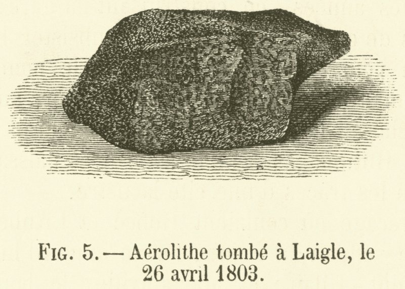 Aerolithe falls at Laigle, 26 april 1803 (gravyr) av French School