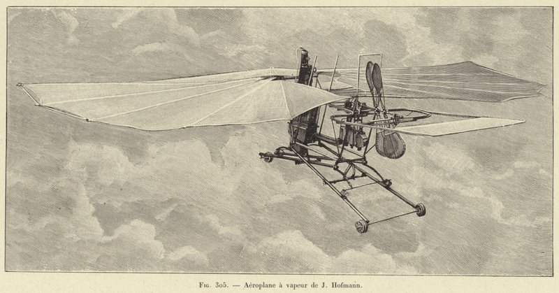Ångflygplan av J Hofmann (gravyr) av French School