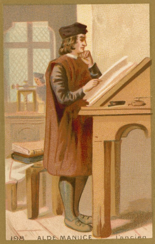 Aldus Manutius den äldre, italiensk humanist, tryckare och förläggare av French School