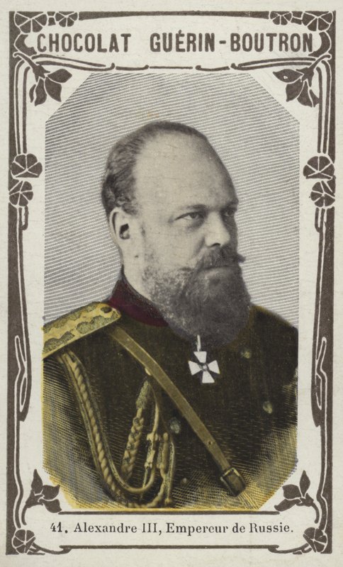 Alexander III, Rysslands kejsare (färgad bild) av French School
