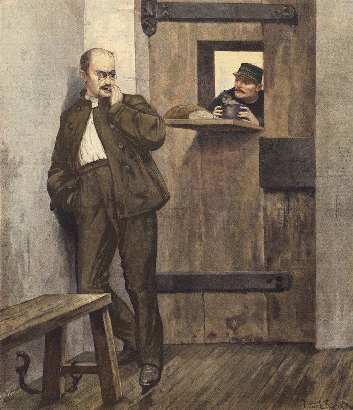 Alfred Dreyfus i sin fängelsecell av French School