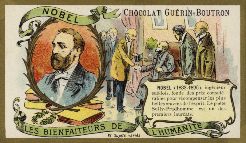 Alfred Nobel, svensk kemist och industriman (chromolitho) av French School