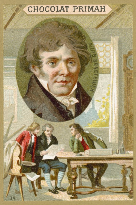 Alois Senefelder, tysk dramatiker, skådespelare och uppfinnare av litografi av French School