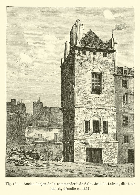 Tidigare befälet av Saint-Jean de Latran, känt som Bichat-tornet, revs 1854 av French School