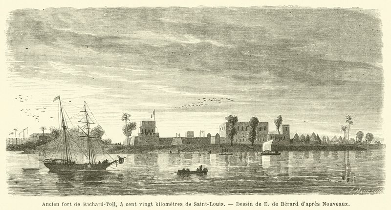 Tidigare fort av Richard-Toll, hundra och tjugo kilometer från Saint-Louis (gravyr) av French School